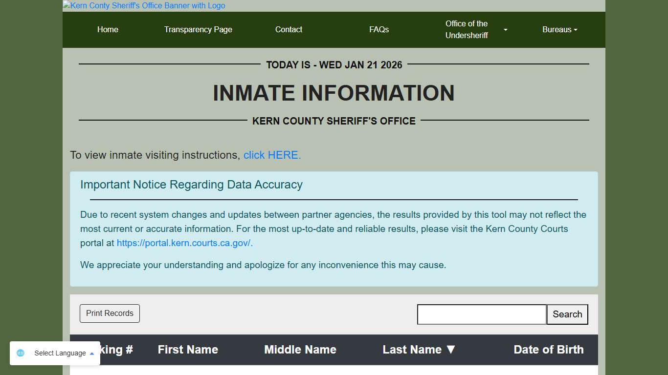 Inmate Information | KCSO